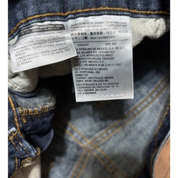 Levi's 514 Jeans Mens 32x32 Blue Slim Straight Distressed Denim Ripped Zip Fly - Picture 5 of 9